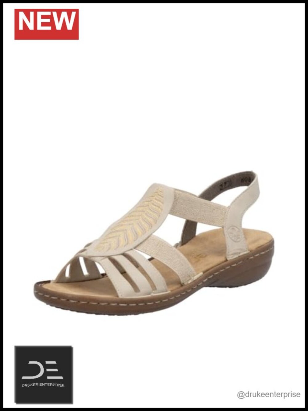 Rieker Women's 608C0 Regina Strappy Wedge Heel Sandals